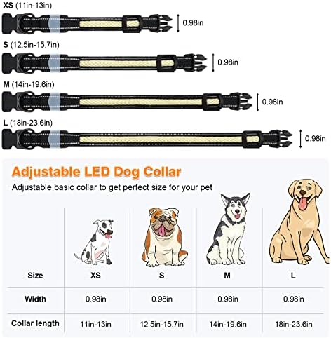 Mutovlın Light Up köpek tasması, Bluetooth APP çoklu RGB renkler Led köpek tasması, USB şarj edilebilir su geçirmez