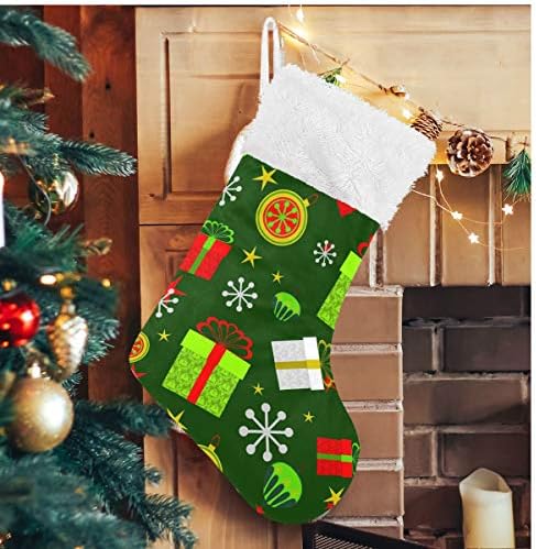 ALAZA Noel Çorap Klasik Kişiselleştirilmiş Büyük Çorap Süslemeleri Aile Tatil Sezonu için Parti Dekor 1 Paket, 17.7