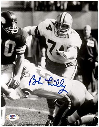 Bob Lilly imzalı imzalı 8x10 fotoğraf NFL Dallas Kovboyları PSA COA