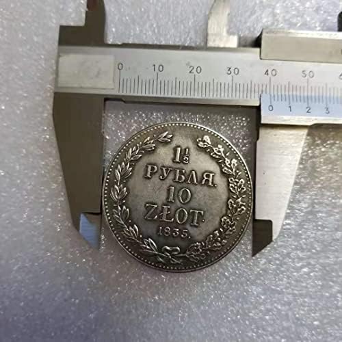 Antika El Sanatları 1835 Lehçe (Rusça) Yabancı hatıra parası Gümüş Dolar 1654