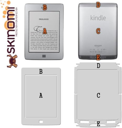 Skinomi Tam Vücut Cilt Koruyucu Kindle Touch 3G ile Uyumlu (2011)(Ekran Koruyucu + Arka kapak) TechSkin Tam Kapsama