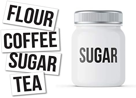 Un, Kahve, Şeker, Çay süslü çıkartmalar Etiket Kavanozlar için Mutfak Organizasyonu Dört Paket