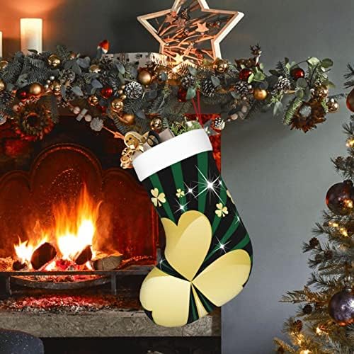 Augenstern Noel Çorap yeşil ışınları altın Yonca Çift taraflı Şömine asılı çorap