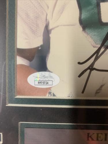 Keith Jackson imza imzalı Kartallar 8x10 fotoğraf çerçeveli JSA İmzalı NFL Fotoğrafları