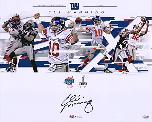 Eli Manning New York Giants İmzalı 16 x 20 Super Bowl Kolaj Fotoğrafı Oynuyor-İmzalı NFL Fotoğrafları