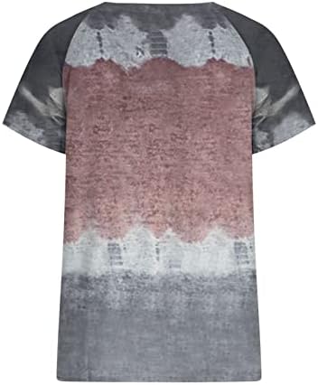 Kadın Rahat Batik Üstleri, Bayan Kısa Kollu V Boyun Gömlek Gevşek Fit Tunik Tee Moda Vintage Çizgili Tişört Bluz