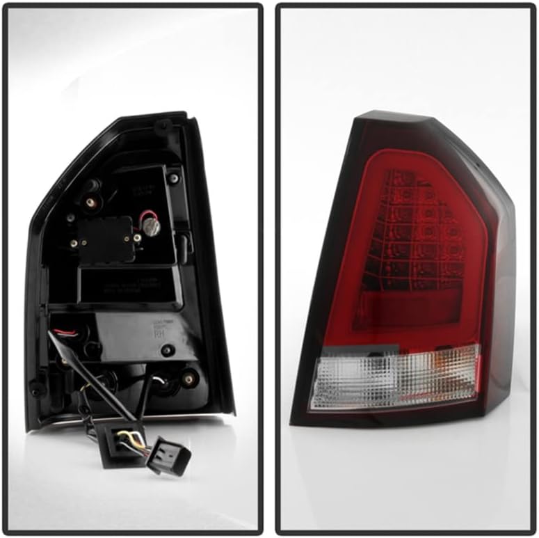 SPYDER (5083395) Chrysler 300C 08-10 V2 Işıklı çubuk LED park lambaları-Kırmızı Şeffaf ALT-YD-C308V2-LED-RC