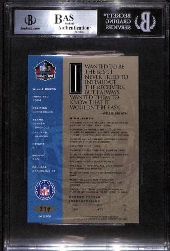 13 Willie Brown-1998 Ron Mix HOF Platinum Otomobil Futbol Kartları (Yıldız) Dereceli BGS OTOMATİK İmzalı Futbol Topları