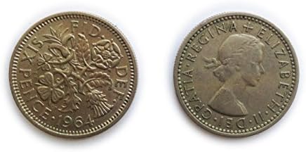Koleksiyoncular için Madeni Paralar-Dolaşımdaki İngiliz 1964 Sixpence / Six Pence 6p Coin / Büyük Britanya