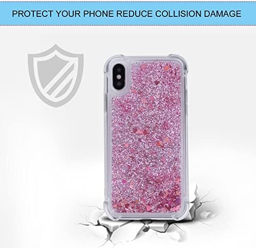 Telefon Kılıfı Kapak Glitter Kılıf ile Uyumlu iPhone X/XS Kılıf ile uyumlu Kadın Kızlar Girly Sparkle Sıvı Lüks Yüzer