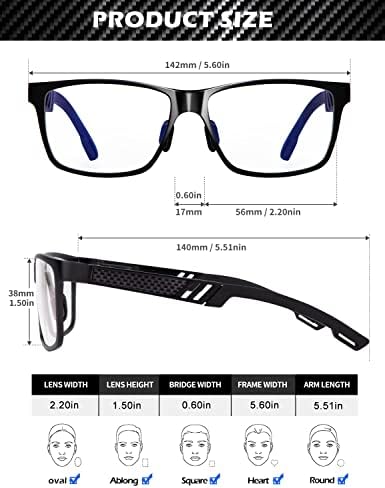 ANYLUV mavi ışık engelleme gözlük erkekler bilgisayar oyun gözlükleri dikdörtgen Metal çerçeve Anti göz yorgunluğu