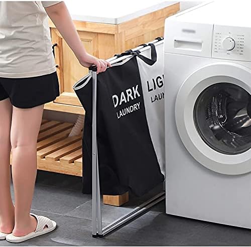 HXR çamaşır sepetleri 3 bölüm Çamaşır Sepeti Büyük katlanır çamaşır sepeti 3 Bölmeler Kirli Giysiler Çanta Taşınabilir