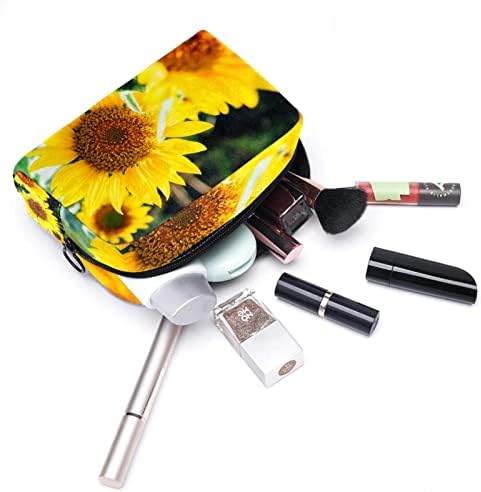 Asılı Seyahat makyaj çantası, Taşınabilir Makyaj Organizatör, Kozmetik Tutucu Fırça Seti, Güzel Ayçiçeği