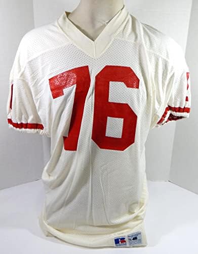 San Francisco 49ers 76 Oyun Kullanılmış Beyaz Forma 46 DP32787 - İmzasız NFL Oyun Kullanılmış Formalar
