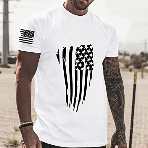Bmısegm Yaz Erkek Gömlek Erkek Bağımsızlık Günü Bayrağı Rahat Yumuşak ve Rahat Küçük Baskılı Pamuklu T Shirt Erkek