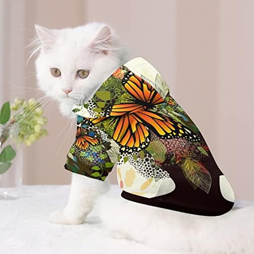 Güzel Afrikalı Kadın Kelebek Çiçek Köpek Hoodie Kazak Kazak Yumuşak Evcil Hayvan Giysileri kapüşonlu ceket Kazak Köpek