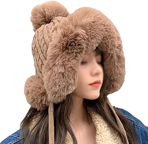 JAHH Kadife Yün Peluş Kadın Şapka Kış Kulaklığı Açık Kapaklar Şapka Sıcak Rüzgar Geçirmez Kadın Leifeng Ponpon Kış