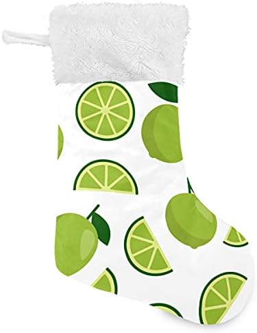 DOMIKING Yeşil Limon Meyve Yaz Kokteyl Noel Çorap Klasik Büyük Çorap Kişiselleştirilmiş Noel Çorap Süslemeleri için