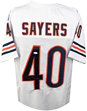 Gale Sayers İmzalı Chicago Bears Özel Beyaz Futbol Forması-JSA COA