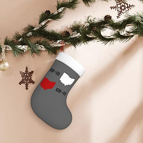 Waymay Oh-Io Devlet Noel Çorap 18 İnç Noel Asılı Çorap Klasik Tatil Dekorasyon Çorap