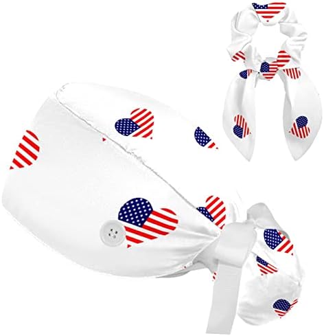 Aşk Kalp ABD Bayrağı Desen Fırçalama Kap, Ayarlanabilir Kravat Geri Şapka, bir Boyut Çalışma golf sopası kılıfı Kadınlar