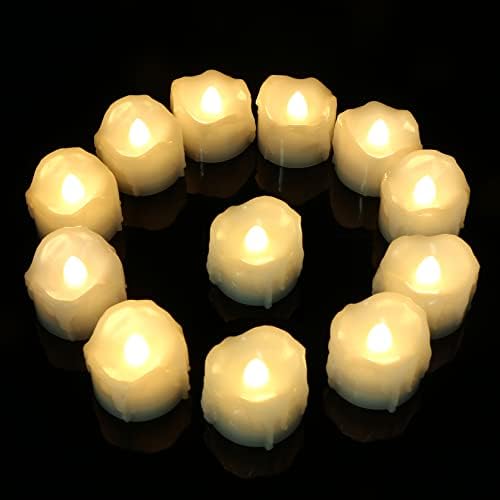 Yme Pil Kumandalı Erimiş LED dekoratif mumlar Cadılar Bayramı için Ev Masaları Pencere Süslemeleri 12 Paket (6 Saat