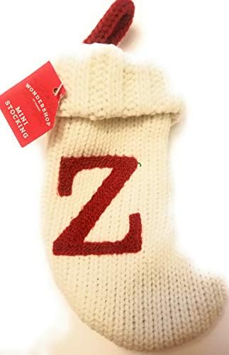 Wondershop Hedef Noel Örgü Mini Çorap Monogram Mektup H Kış Beyaz Önlemler 7 (Mektup Z)