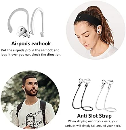 Siyah Airpods için Pro Kılıf Seti, 14 in 1 Silikon Airpods Pro Kapak Aksesuarları Seti Apple Airpods için Pro Kulaklık