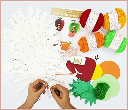 CraftTreat İplik Sepeti Dokuma Kiti-DIY 4'ü 1 Arada Renkli Baskit Yapma Kiti, Çocuklar için Mükemmel Dokuma Kiti,
