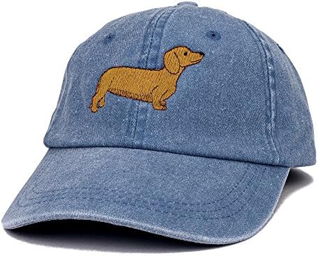 Trendy Giyim Mağazası Dachshund İşlemeli Köpek Teması Düşük Profilli Baba Şapkası Pamuklu Şapka