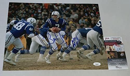 Bert Jones imzalı Baltimore Colts 11x14 fotoğraf imzalı W / 76 MVP Yazılı. 3 JSA İmzalı NFL Fotoğrafı