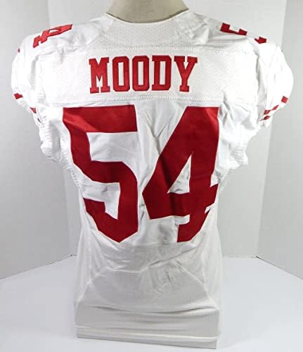 2015 San Francisco 49ers Nick Moody 54 Oyun Kullanılmış Beyaz Forma 44 DP28725-İmzasız NFL Oyun Kullanılmış Formalar