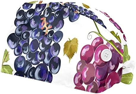 Nıaocpwy Üzüm Meyve Ayarlanabilir Kravat Geri Unisex Şapkalar, Düğmeler Ve Ter Bandı İle Çalışan Kapaklar