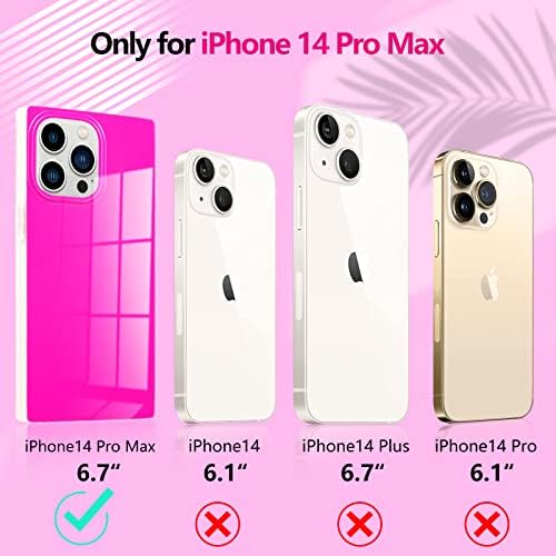 Pevezeda Kare iPhone 14 Pro Max Kılıf, Parlak Neon Yumuşak ve Esnek TPU Takviyeli Köşeler Darbeye Dayanıklı Kenar