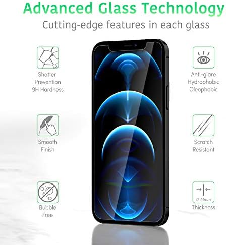 KONUŞMA çalışır Premium Temperli Cam Ekran Koruyucu için iPhone 12/12 Pro-Kurulum Tepsisi, Parlama Önleyici, Çatlamaya