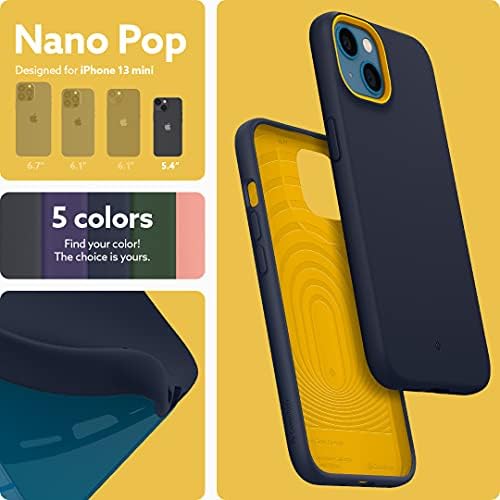 Caseology Nano Pop [Güncellenmiş Versiyon] iPhone 13 Mini Kılıfla Uyumlu Silikon Kılıf (2021) - Blueberry Navy