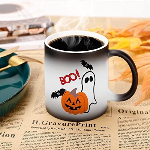Boo Cadılar Bayramı yaratıcı renk değişikliği seramik kahve fincanı ısı değişen kupa komik ev ofis için
