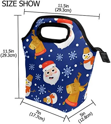 Vıpsk Noel Noel Baba Ve Geyik Öğle Yemeği Çantası Tote çanta Su Geçirmez Tote Soğutucu Sıcak Kılıfı Açık Seyahat Piknik