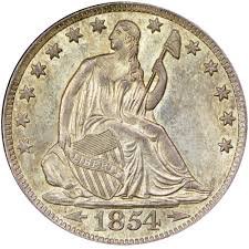 1854 Çeşitli Darphane İşaretleri liberty oturmuş yarım dolar Yarım Dolar iyi veya daha iyi