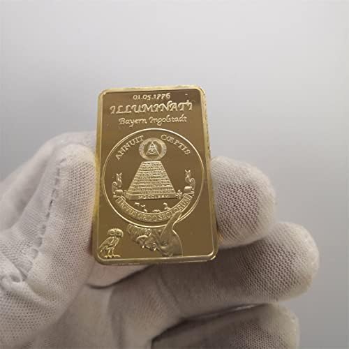 1776 Kare Yaldızlı Bar hatıra parası Masonluk hatıra parası Altın Bar Sikke Koleksiyon Ev Dekorasyon