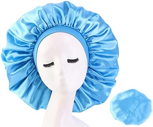 CZDYUF saç bonesi Uyku için Saten Yuvarlak Düz Elastik Geniş Popüler Ekstra Büyük Gece Şapka Kemo Haircover (Renk:
