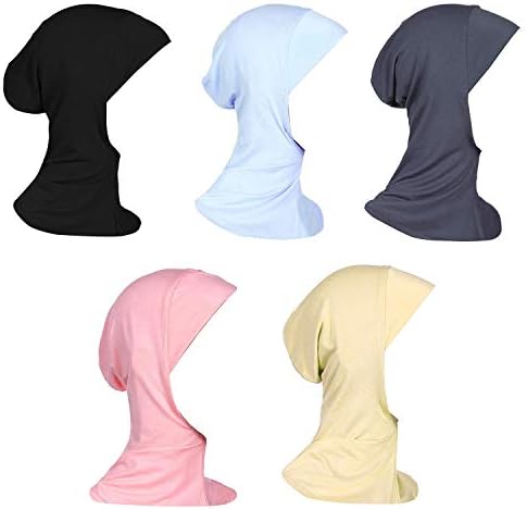 Vpang 5 Paket Bayan Müslüman Mini Başörtüsü Kapaklar Düz Renk Modal İslam Boyun Kapağı Altında Eşarp Başörtüsü Kap