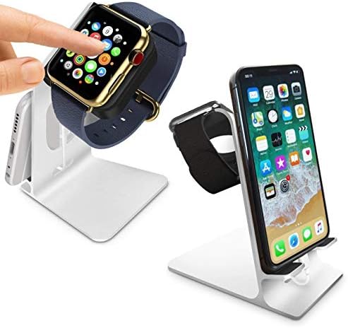 Apple Watch için Orzly Duo Standı - Alüminyum Masa standı, aynı anda hem Apple Watch hem de iPhone için tamamen işlevsel