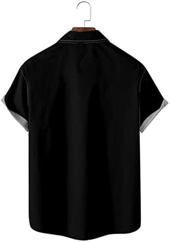 Cadılar bayramı T Shirt Erkekler için Düğme Yukarı Kısa Kollu Komik İnce Tee Üstleri Hafif01
