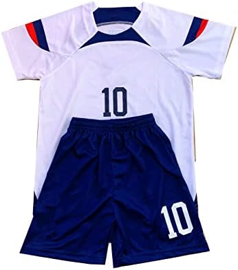 LUOXING-VEENN Çocuklar Gençler Futbol Forması Erkek futbol tişörtü Kısa Gençlik 10 Üniformaları Hayranları Formaları