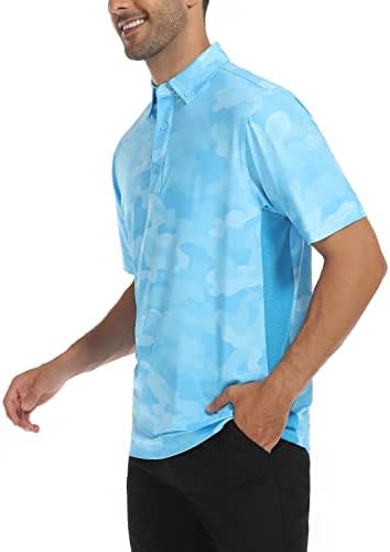 DEOLAX Erkek polo gömlekler Moda Baskılar Atletik Golf polo gömlekler Rahat Klasik Fit Yumuşak Nefes Kısa Kollu POLO