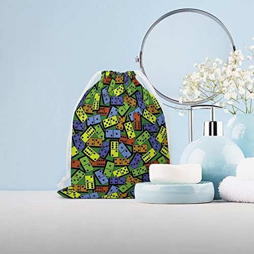 Renkli Zar kanvas saklama çantası Kullanımlık İpli ipli çanta kılıf çanta alışveriş çantası Ev Seyahat için