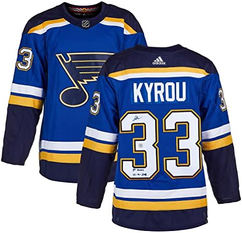 Jordan Kyrou İmzalı St Louis Blues 1. Gol Adidas Forması - İmzalı NHL Formaları