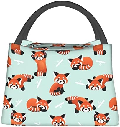 Sevimli Kırmızı Panda Ayılar Öğle Yemeği Çantası Erkek Kız için, öğle yemeği kutusu Kullanımlık Termal Soğutucu Öğle