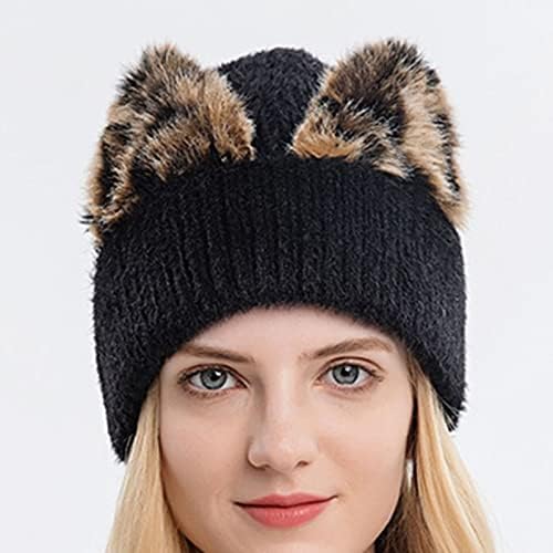 Kangqı Kış Şapka, Kadın Şapka Karikatür Kulak Dekorasyon Kabarık Sıcak Kış Bere için Açık